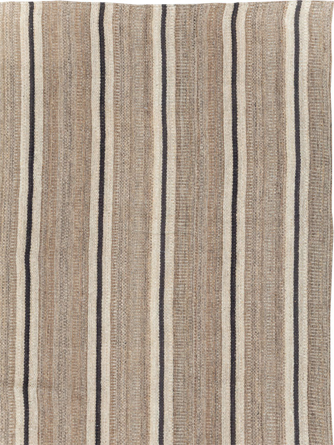 Modern Persian Flatweave Kilim Room Size Carpet, No.30025 - Galerie Shabab