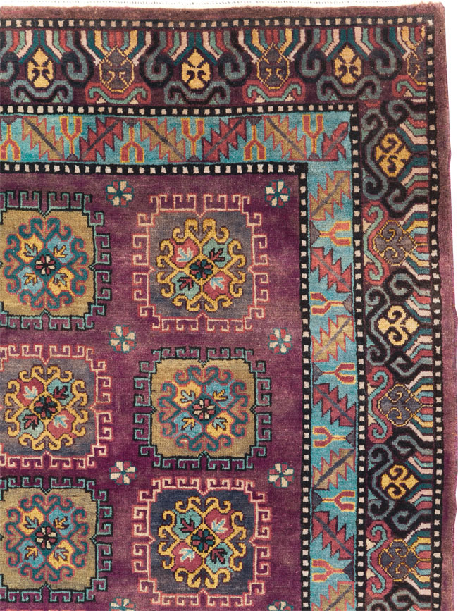 Vintage East Turkestan Khotan Accent Rug, No.30027 - Galerie Shabab