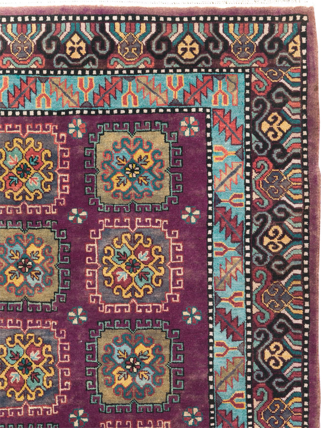 Vintage East Turkestan Khotan Accent Rug, No.30027 - Galerie Shabab