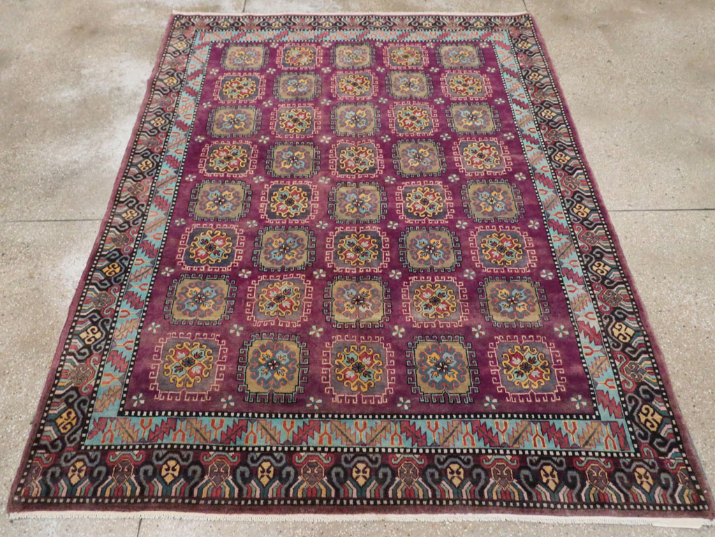 Vintage East Turkestan Khotan Accent Rug, No.30027 - Galerie Shabab