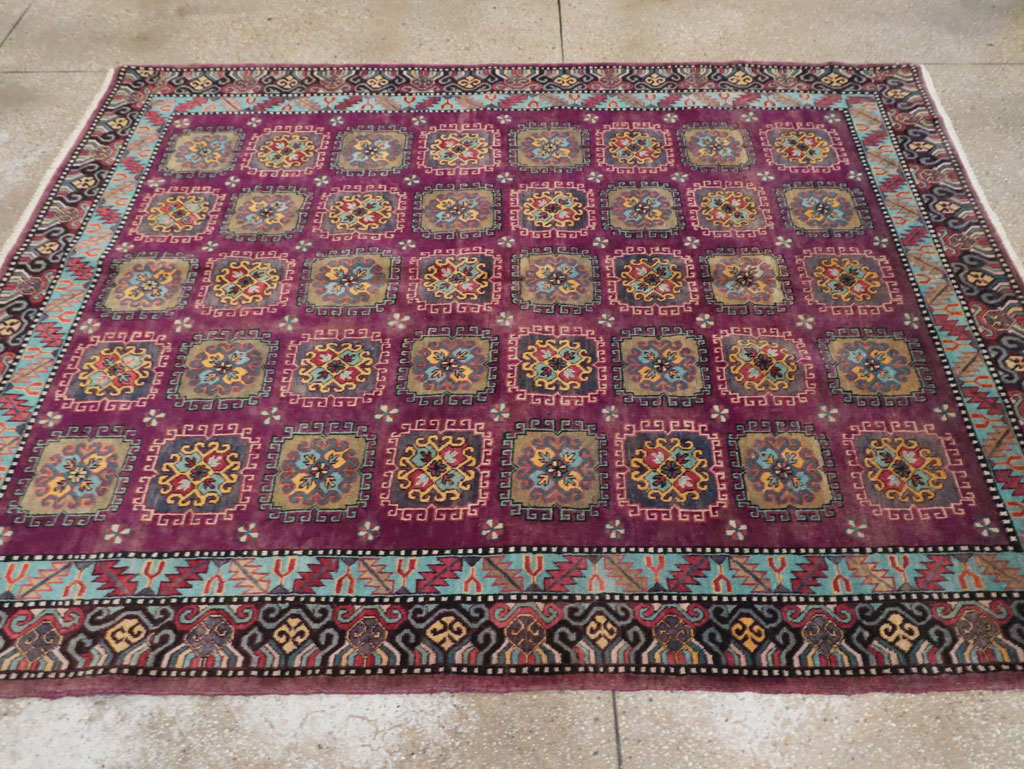 Vintage East Turkestan Khotan Accent Rug, No.30027 - Galerie Shabab