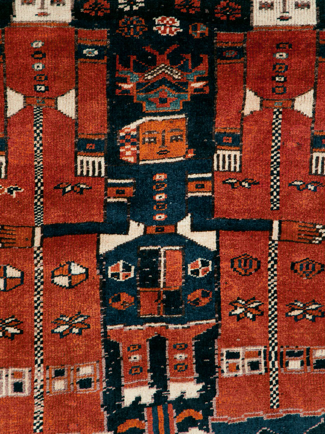 Vintage Persian Pictorial Bakhtiari Rug, No.30028 - Galerie Shabab