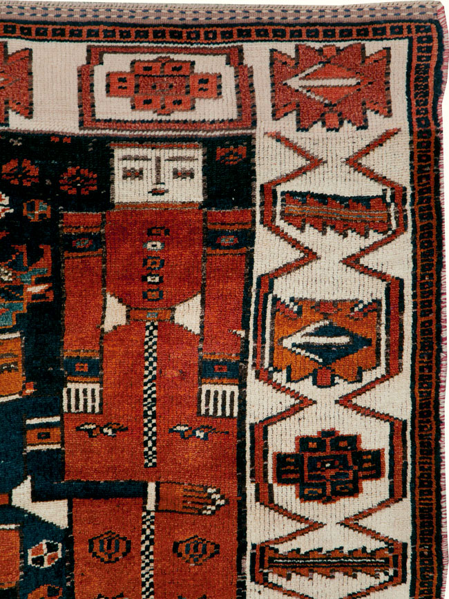 Vintage Persian Pictorial Bakhtiari Rug, No.30028 - Galerie Shabab