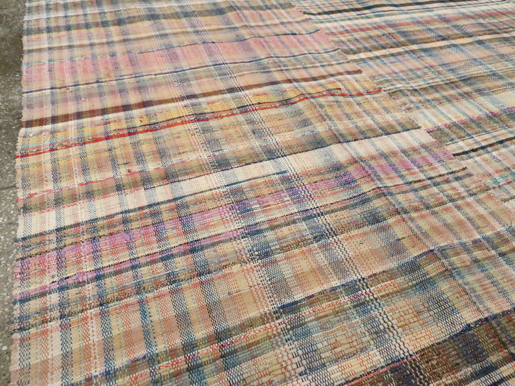 Vintage American Rag Rug, No.30039 - Galerie Shabab