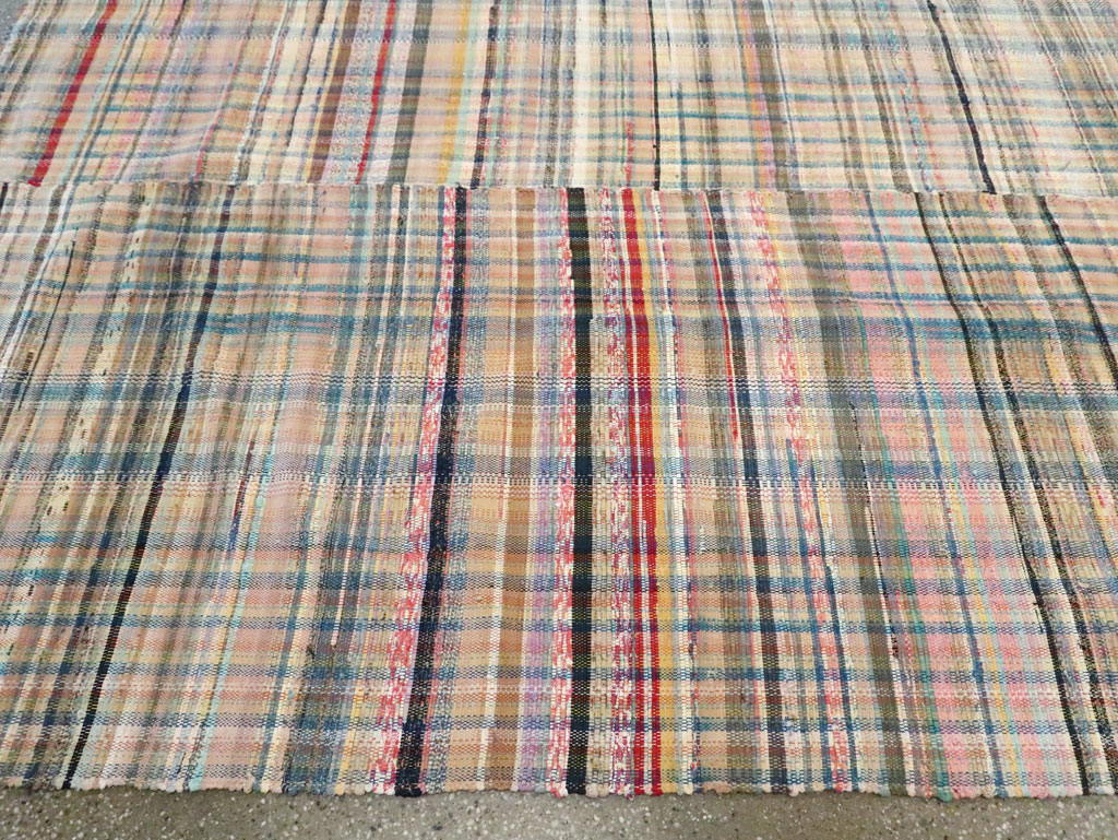 Vintage American Rag Rug, No.30039 - Galerie Shabab