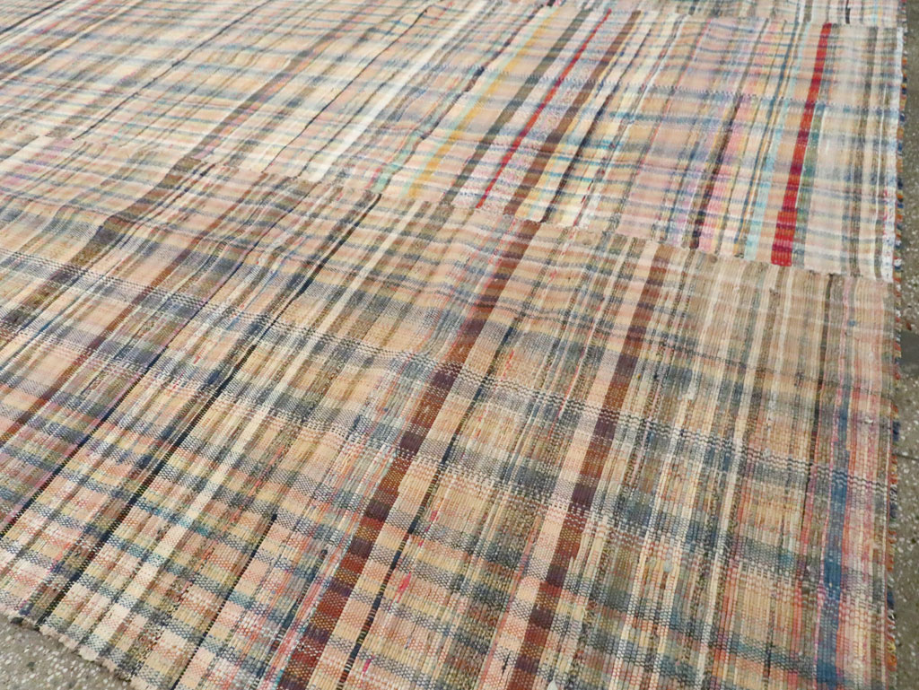 Vintage American Rag Rug, No.30039 - Galerie Shabab