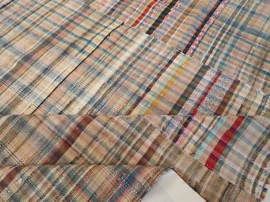 Vintage American Rag Rug, No.30039 - Galerie Shabab