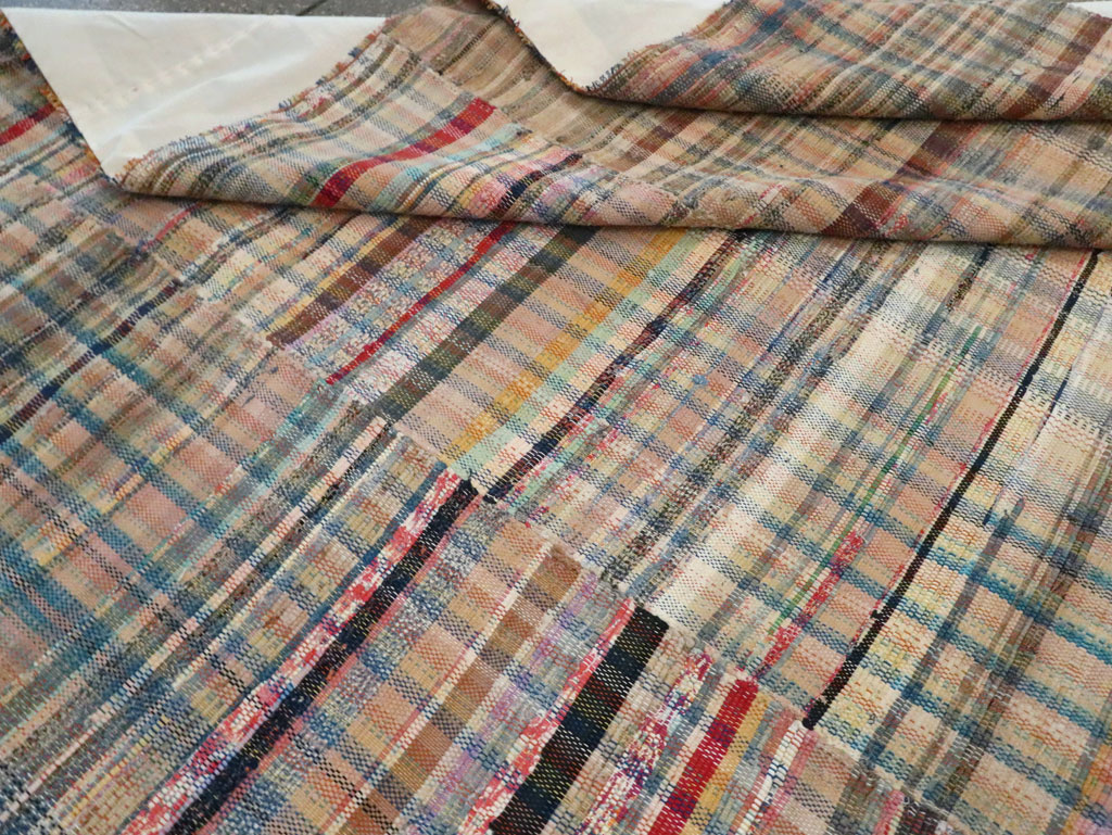 Vintage American Rag Rug, No.30039 - Galerie Shabab