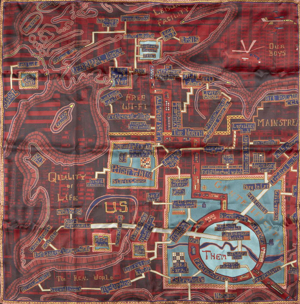 Vintage English Silk Textile By Grayson Perry, No.30040 - Galerie Shabab