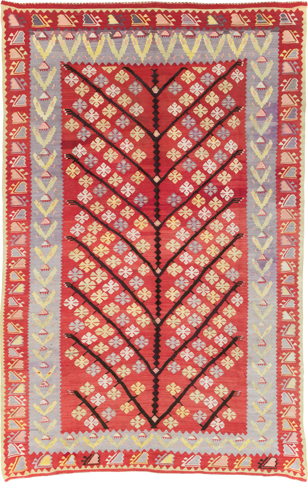 Vintage Turkish Flatweave Kilim Accent Rug, No.30042 - Galerie Shabab