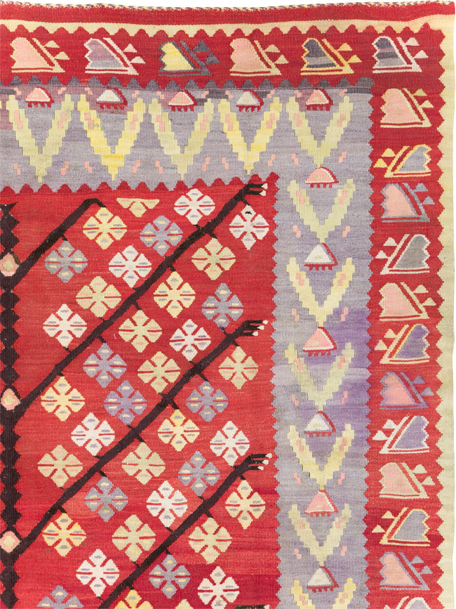 Vintage Turkish Flatweave Kilim Accent Rug, No.30042 - Galerie Shabab