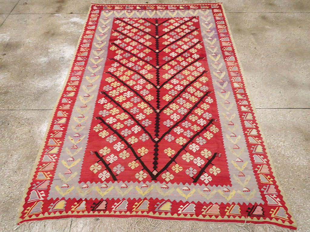 Vintage Turkish Flatweave Kilim Accent Rug, No.30042 - Galerie Shabab