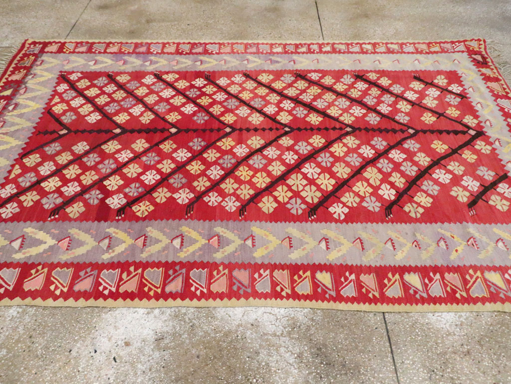 Vintage Turkish Flatweave Kilim Accent Rug, No.30042 - Galerie Shabab