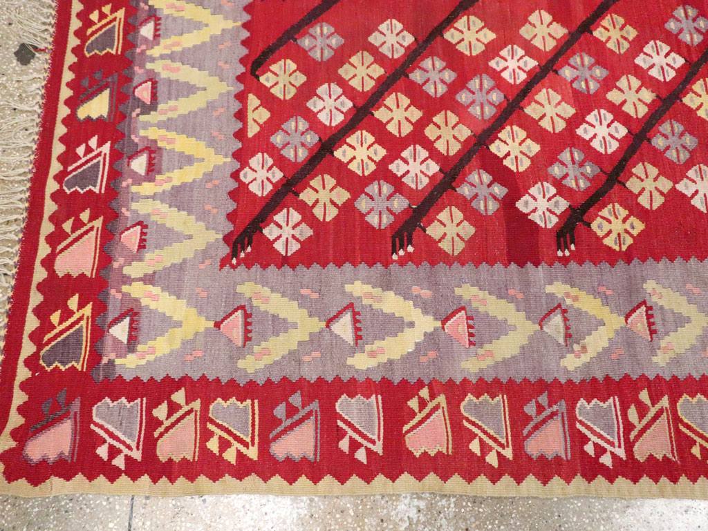 Vintage Turkish Flatweave Kilim Accent Rug, No.30042 - Galerie Shabab