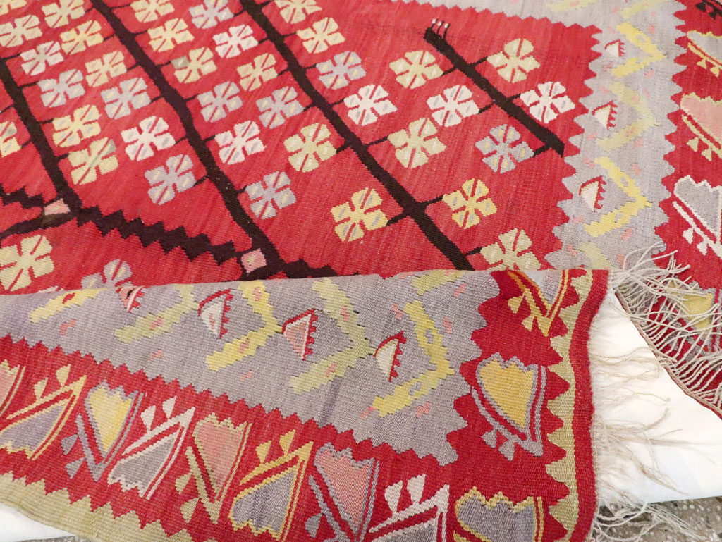 Vintage Turkish Flatweave Kilim Accent Rug, No.30042 - Galerie Shabab