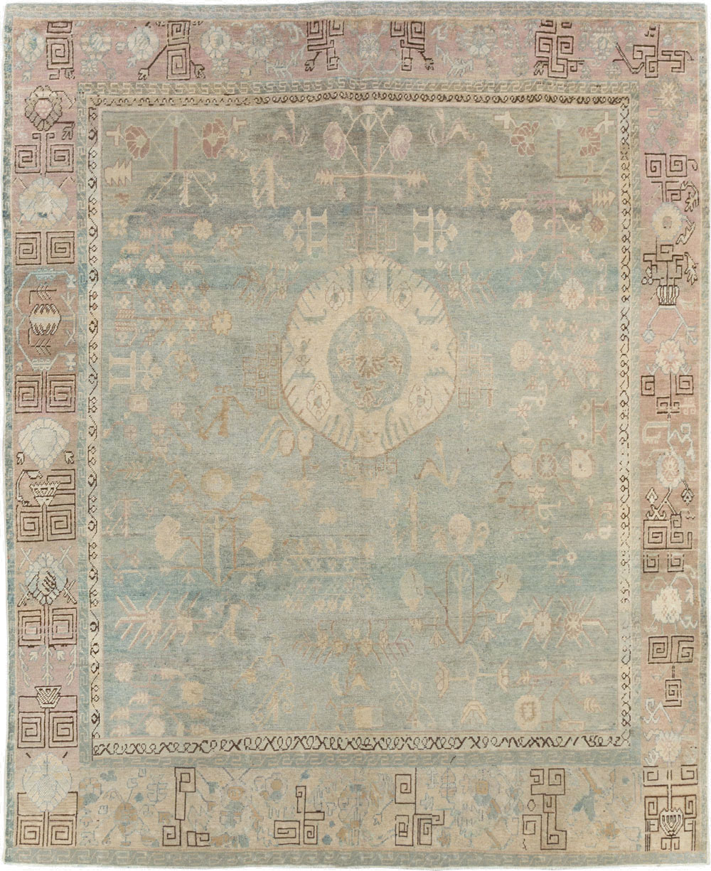 Antique East Turkestan Khotan Accent Rug, No.30043 - Galerie Shabab
