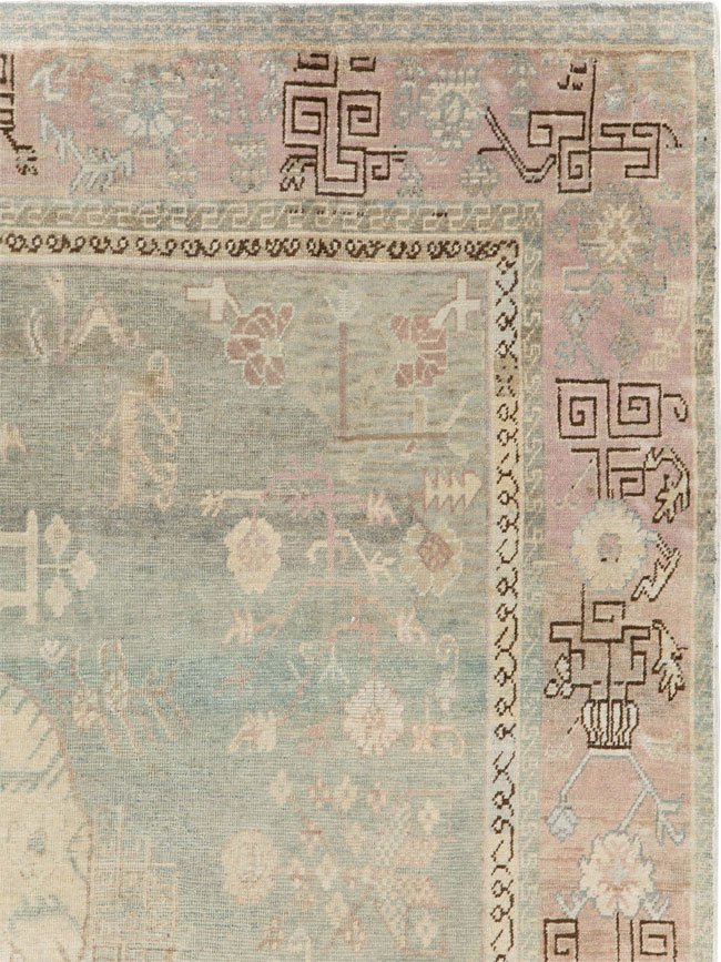 Antique East Turkestan Khotan Accent Rug, No.30043 - Galerie Shabab