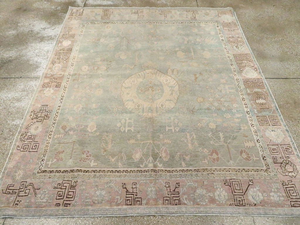 Antique East Turkestan Khotan Accent Rug, No.30043 - Galerie Shabab