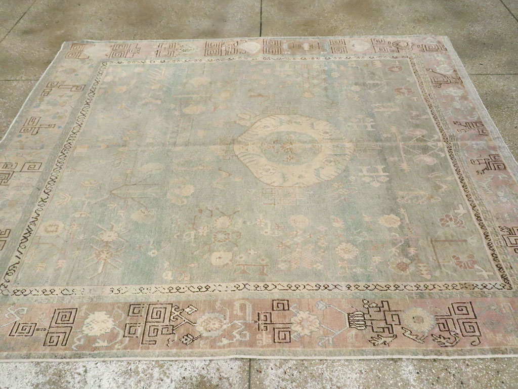 Antique East Turkestan Khotan Accent Rug, No.30043 - Galerie Shabab