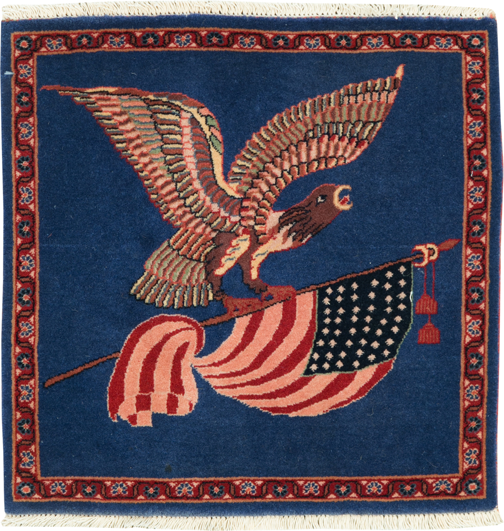 Modern Persian Kashan Flag Pictorial Rug (Pair: 1 of 2), No.30044 - Galerie Shabab