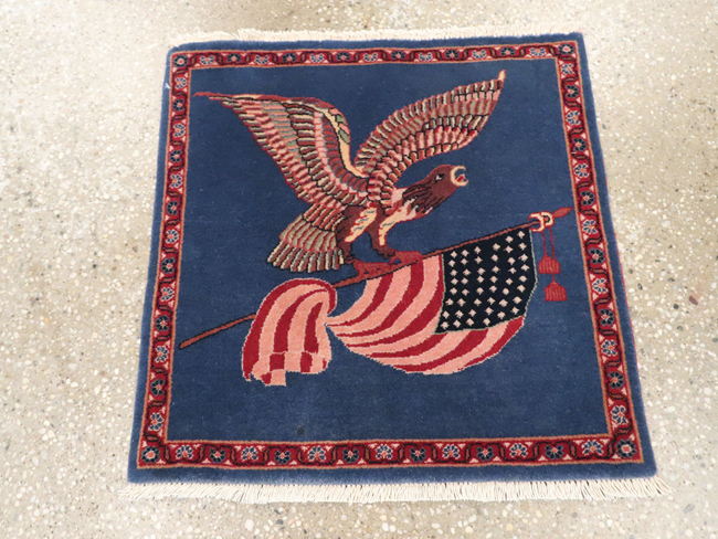 Modern Persian Kashan Flag Pictorial Rug (Pair: 1 of 2), No.30044 - Galerie Shabab