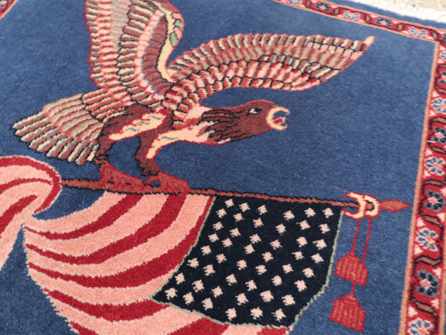 Modern Persian Kashan Flag Pictorial Rug (Pair: 1 of 2), No.30044 - Galerie Shabab