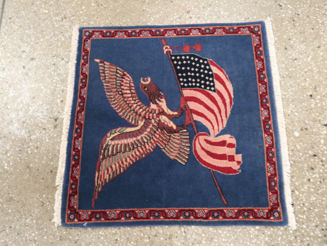 Modern Persian Kashan Flag Pictorial Rug (Pair: 1 of 2), No.30044 - Galerie Shabab