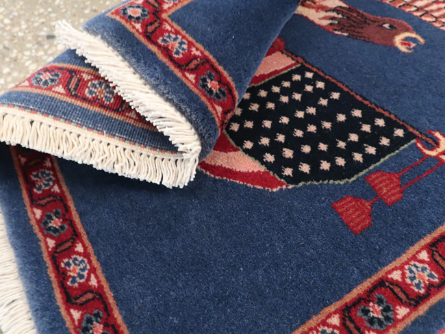 Modern Persian Kashan Flag Pictorial Rug (Pair: 1 of 2), No.30044 - Galerie Shabab