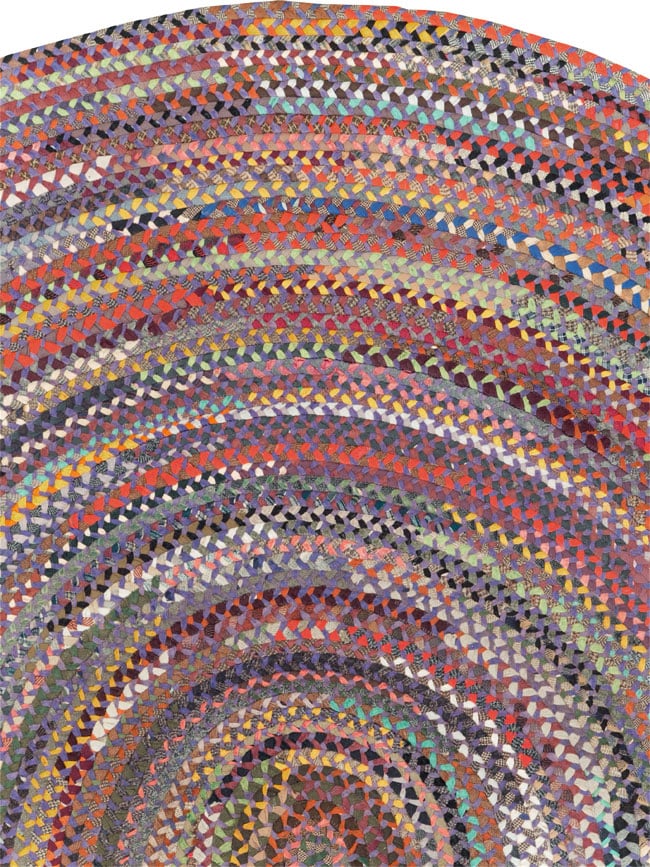 Vintage American Braid Round Oval Room Size Carpet, No.30051 - Galerie Shabab