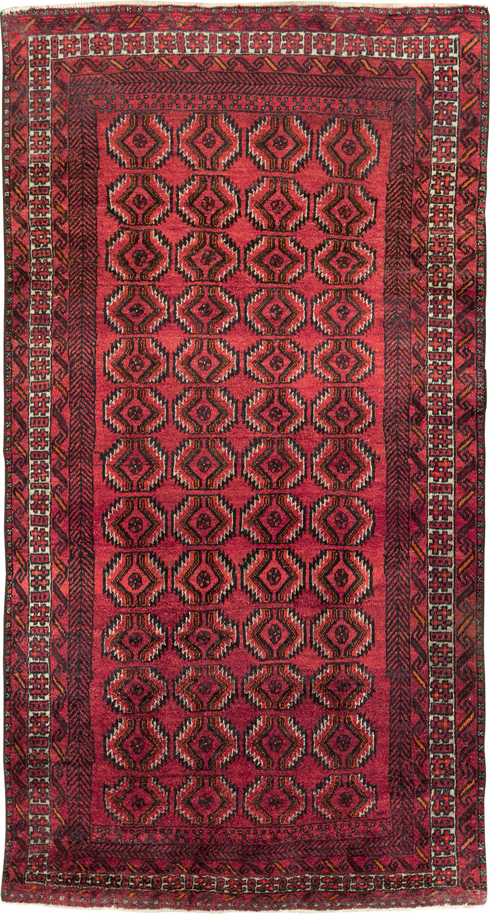 Vintage Central Asian Turkoman Tribal Throw Rug, No.30054 - Galerie Shabab
