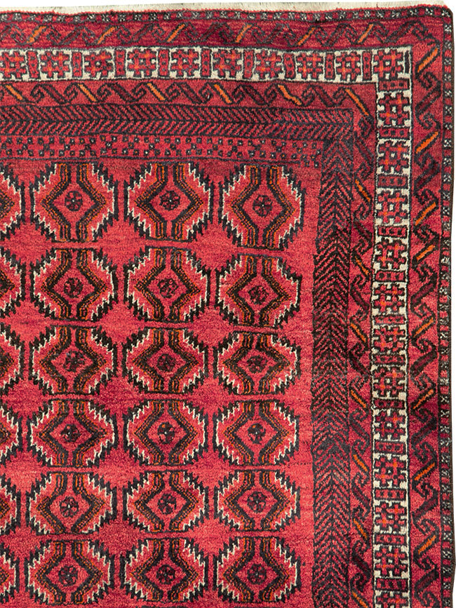 Vintage Central Asian Turkoman Tribal Throw Rug, No.30054 - Galerie Shabab