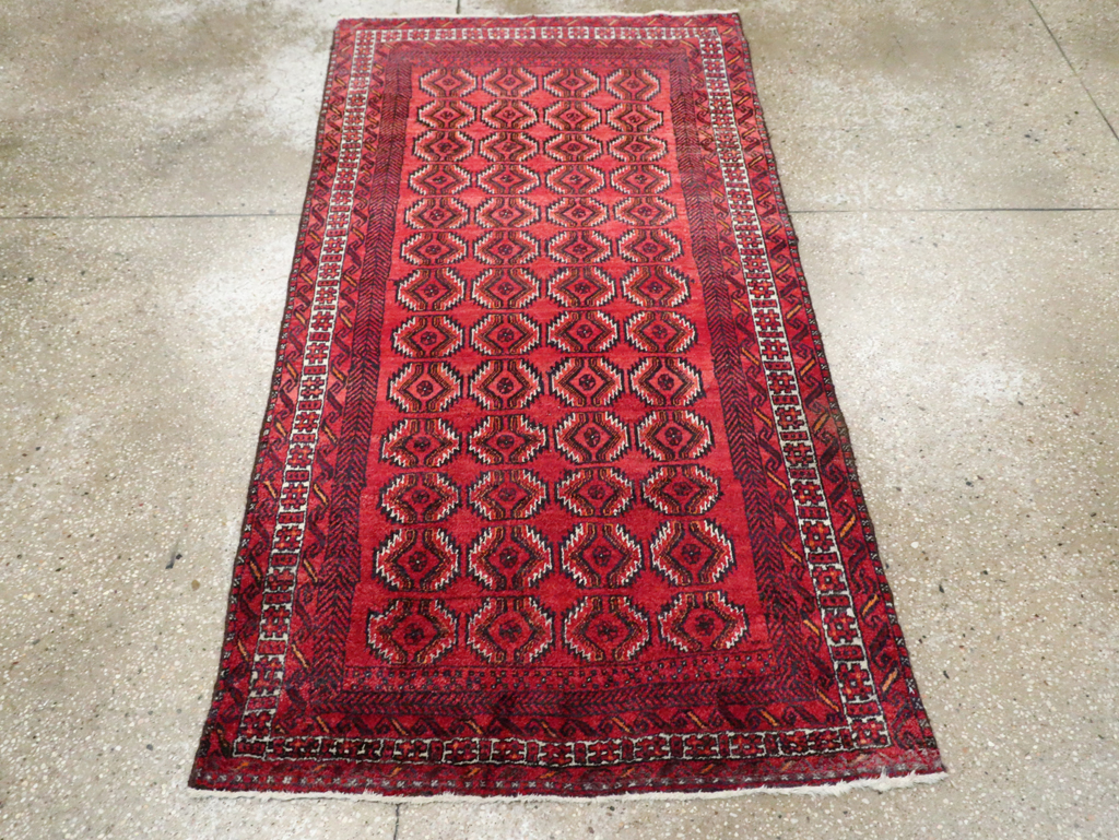 Vintage Central Asian Turkoman Tribal Throw Rug, No.30054 - Galerie Shabab