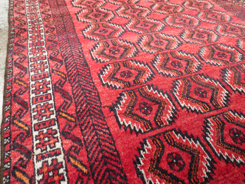 Vintage Central Asian Turkoman Tribal Throw Rug, No.30054 - Galerie Shabab