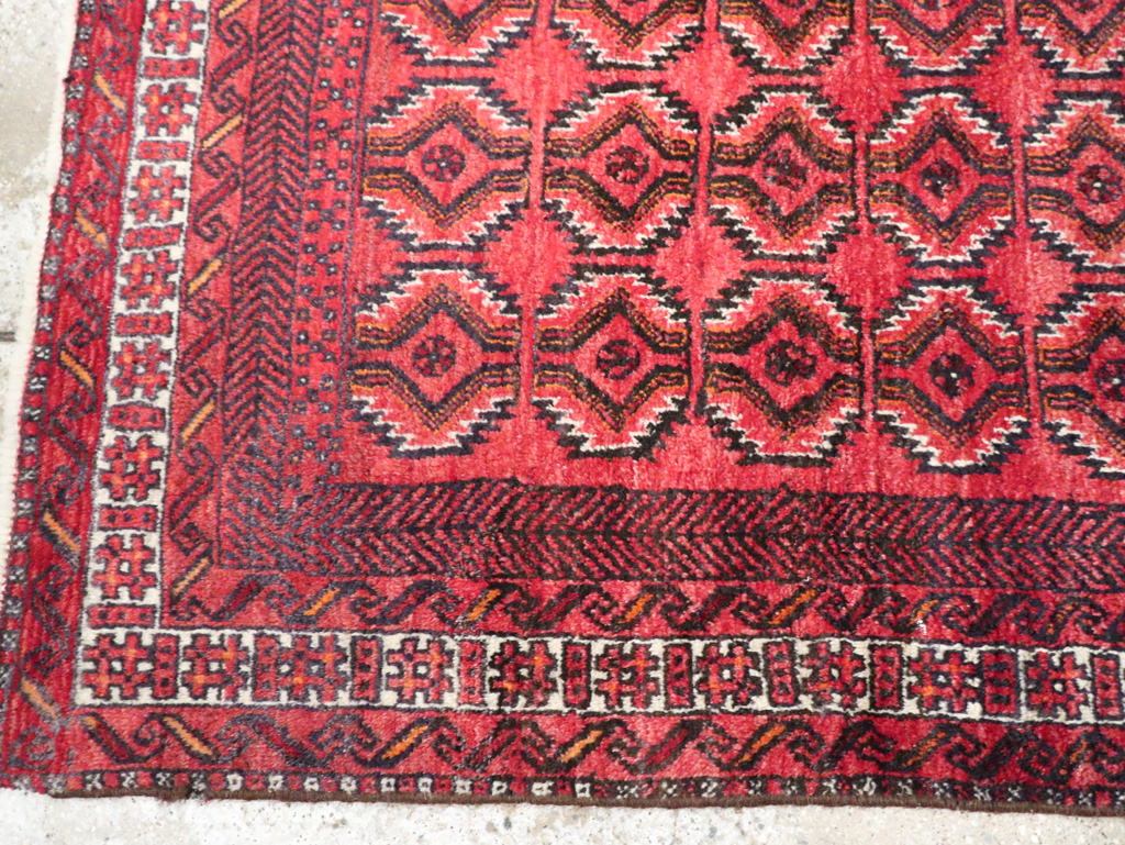 Vintage Central Asian Turkoman Tribal Throw Rug, No.30054 - Galerie Shabab