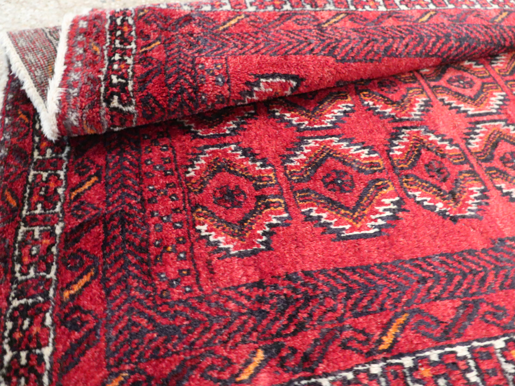 Vintage Central Asian Turkoman Tribal Throw Rug, No.30054 - Galerie Shabab