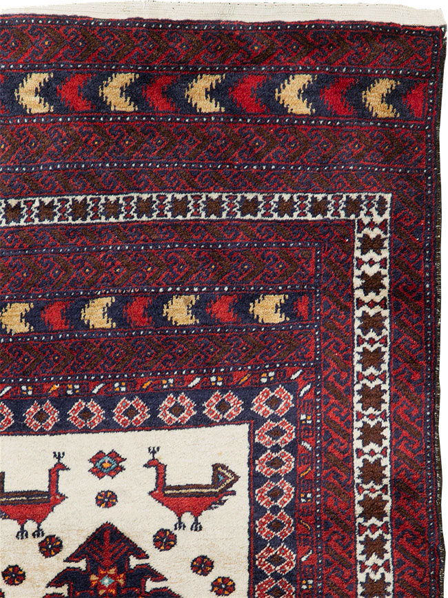 Vintage Persian Pictorial Baluch Rug, No.30055 - Galerie Shabab