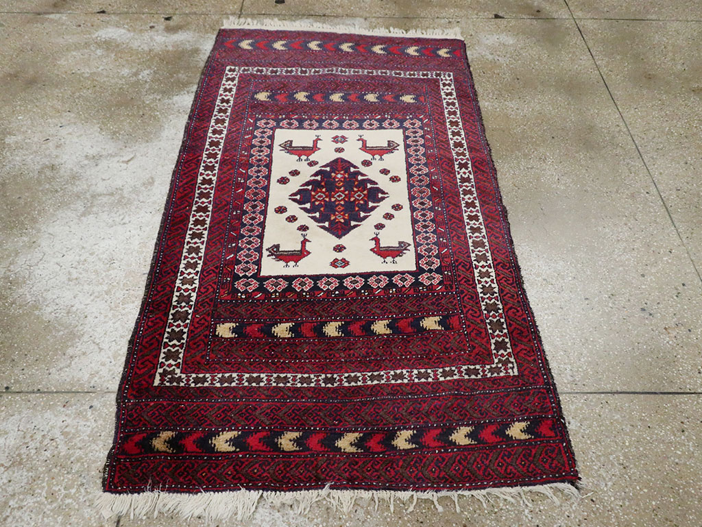 Vintage Persian Pictorial Baluch Rug, No.30055 - Galerie Shabab