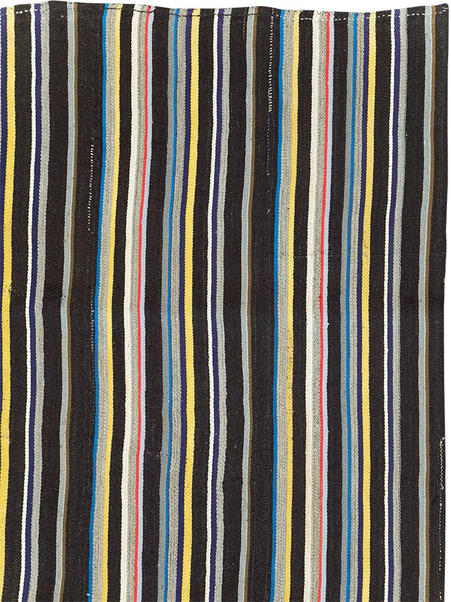 Striped Mid-20th Century Turkish Flatweave Kilim, No.30060 - Galerie Shabab