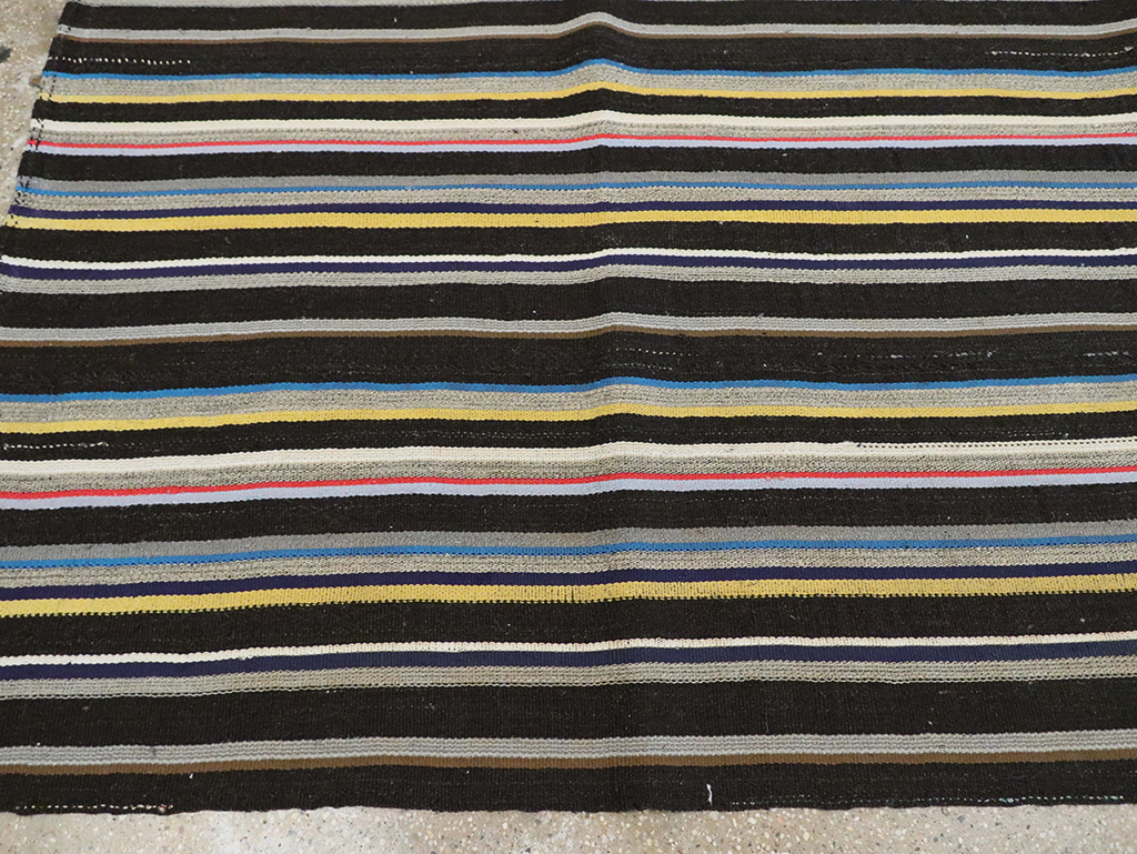 Striped Mid-20th Century Turkish Flatweave Kilim, No.30060 - Galerie Shabab