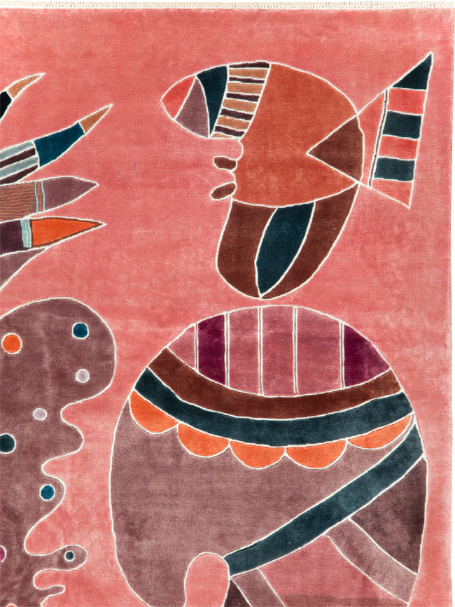 Late 20th Century Handmade Turkish Art Deco Carpet, No.30067 - Galerie Shabab