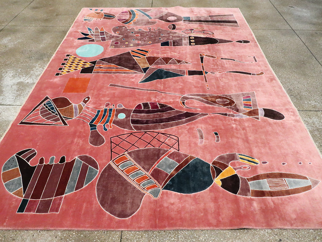 Late 20th Century Handmade Turkish Art Deco Carpet, No.30067 - Galerie Shabab