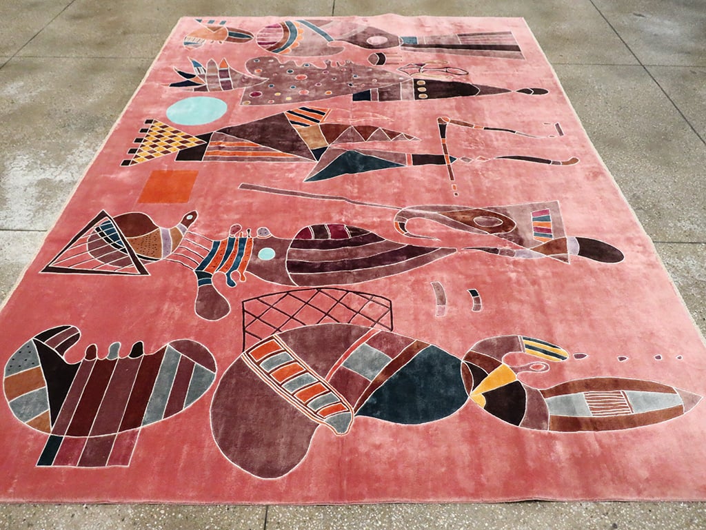 Late 20th Century Handmade Turkish Art Deco Carpet, No.30067 - Galerie Shabab