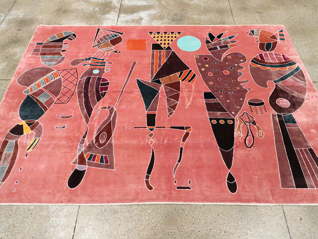 Late 20th Century Handmade Turkish Art Deco Carpet, No.30067 - Galerie Shabab