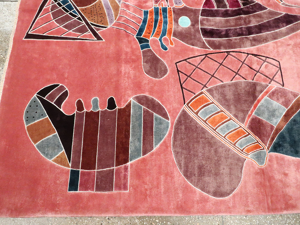 Late 20th Century Handmade Turkish Art Deco Carpet, No.30067 - Galerie Shabab