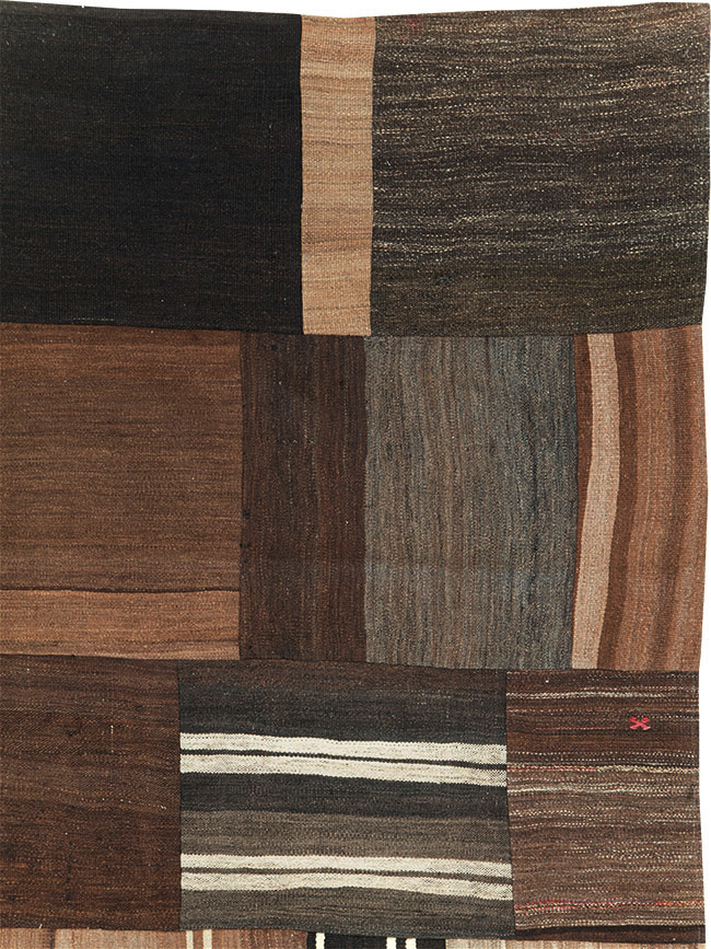 Contemporary Patchwork Turkish Flatweave Kilim Accent Rug, No.30077 - Galerie Shabab