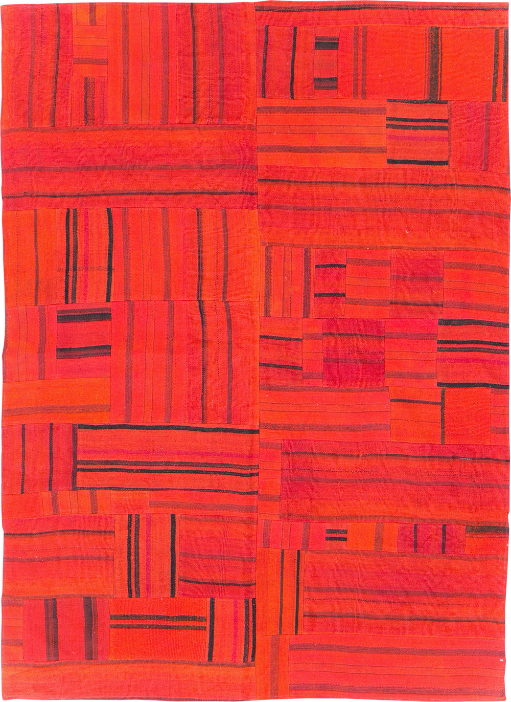 21st Century Red Patchwork Style Turkish Flatweave Kilim, No.30083 - Galerie Shabab