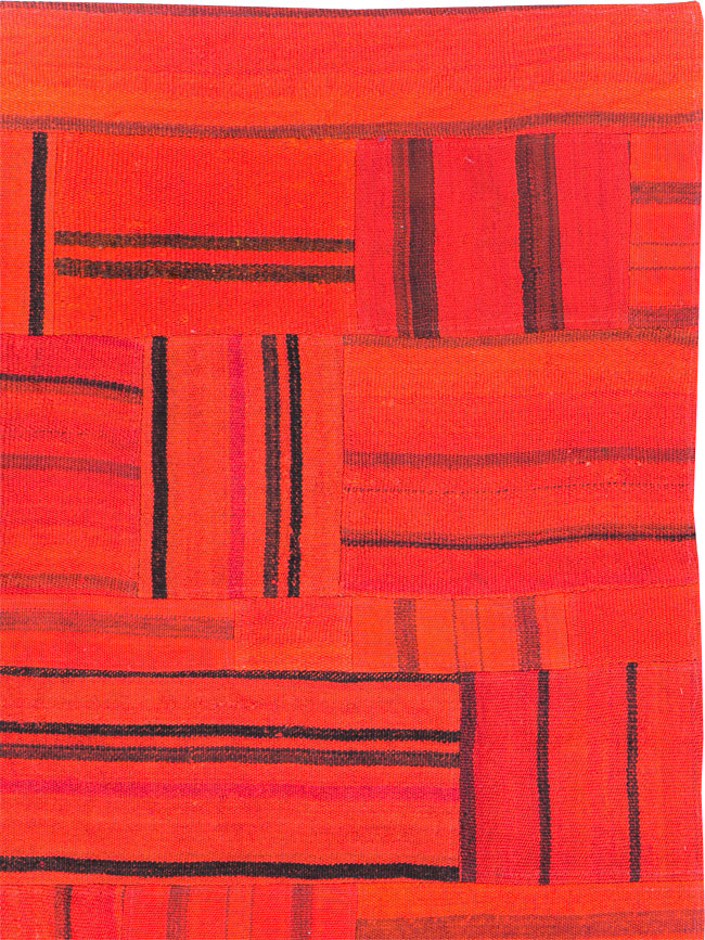 21st Century Red Patchwork Style Turkish Flatweave Kilim, No.30083 - Galerie Shabab