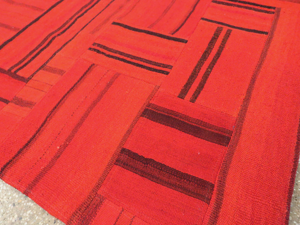 21st Century Red Patchwork Style Turkish Flatweave Kilim, No.30083 - Galerie Shabab