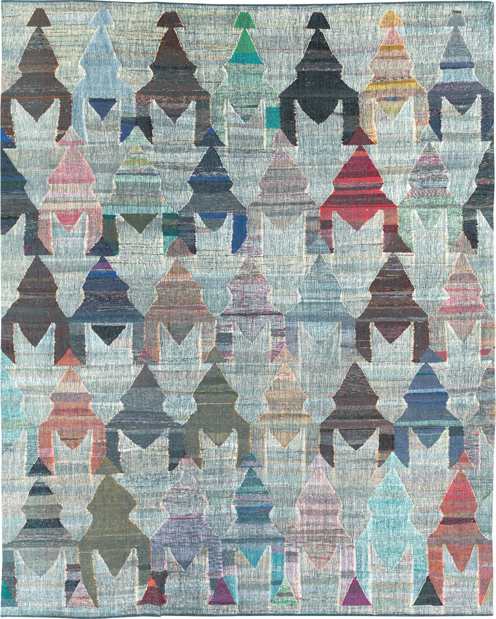 Large Contemporary Geometric Turkish Flatweave, No.30099 - Galerie Shabab