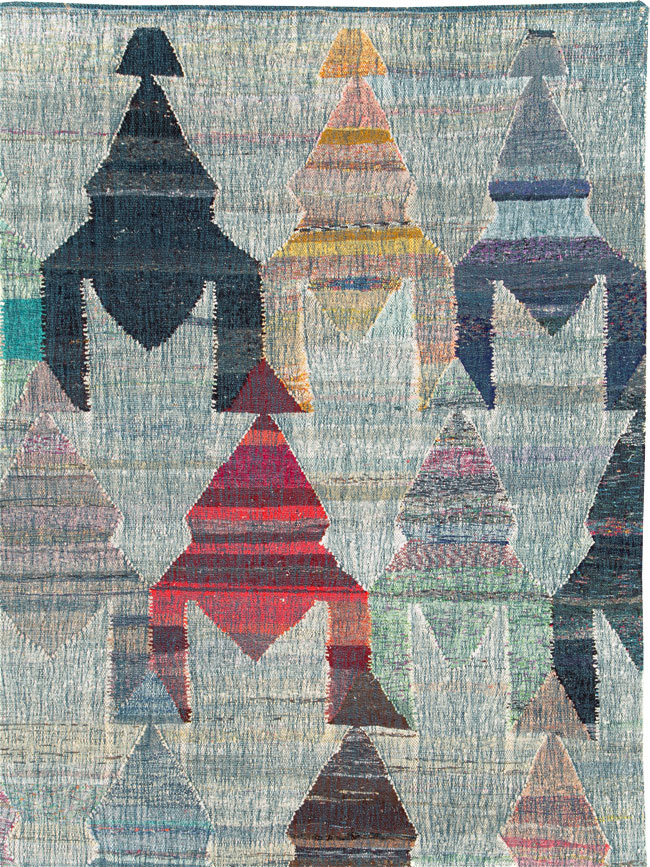 Large Contemporary Geometric Turkish Flatweave, No.30099 - Galerie Shabab